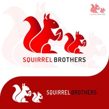 SQUIRREL BROTHERS LOGO Stock Illustration