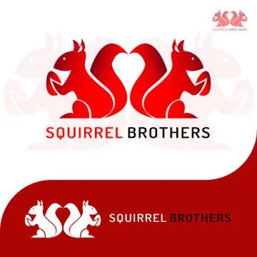 SQUIRREL BROTHERS LOGO Stock Illustration