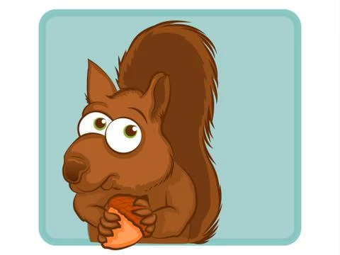 Squirrel cartoon character Stock Illustration