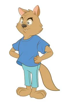 Squirrel cartoon icon Stock Illustration