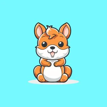 Squirrel cartoon mascot funny vector smile happiness Stock Illustration