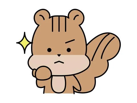 A squirrel character is motivated. Stock Illustration
