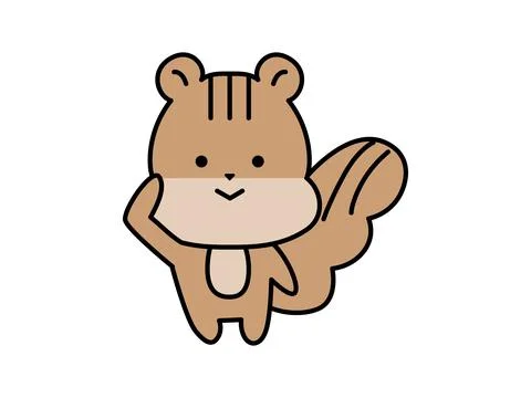 A squirrel character posing for understanding. Stock Illustration