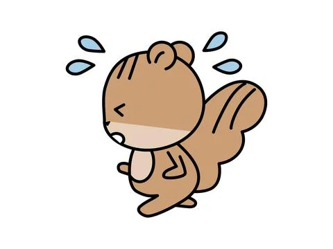A squirrel character running in a hurry. Illustrazione stock
