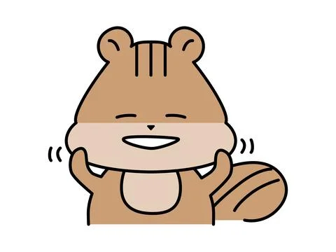 A squirrel character stretching its face. Stock Illustration