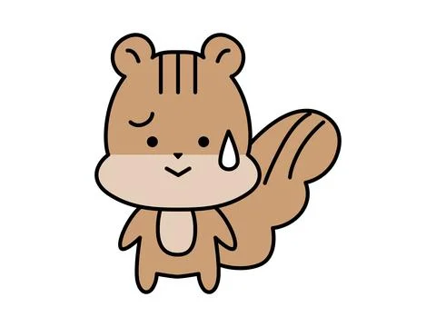 A squirrel character with a troubled face. Stock Illustration