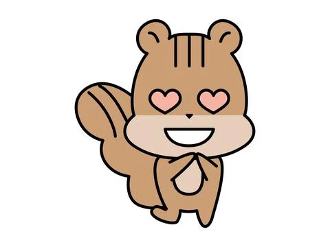 A squirrel character whose eyes become heart marks. Stock Illustration