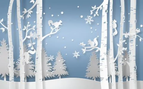 Squirrel is climbing on the tree. Stock Illustration