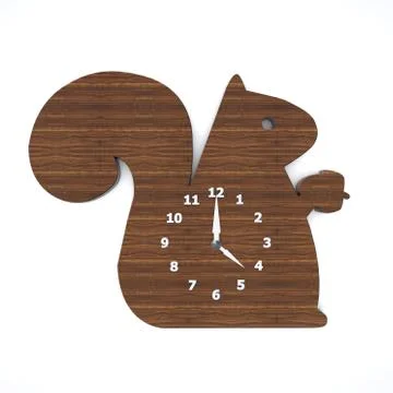 Squirrel clock Stock Illustration
