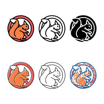 Squirrel control color styleset icon vector Ilustración de archivo
