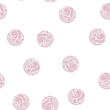 Squirrel control glyph seamless pattern Stock Illustration
