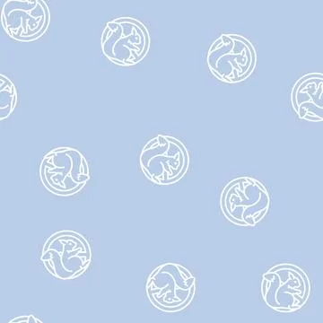 Squirrel control line seamless pattern Stock Illustration