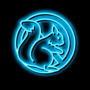 Squirrel control neon glow icon illustration Stock Illustration
