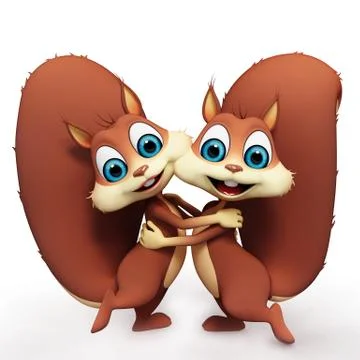 Squirrel with dancing Stock Illustration