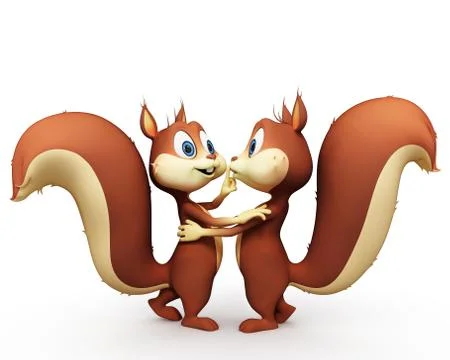 Squirrel with dancing Stock Illustration
