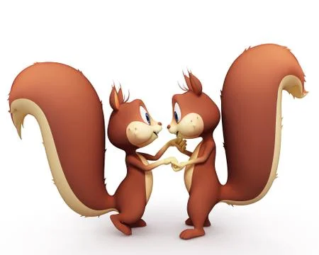 Squirrel with dancing Stock Illustration
