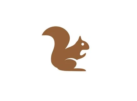Squirrel eating walnuts almonds for logo design Stock Illustration