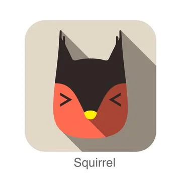 Squirrel face flat design Stock Illustration