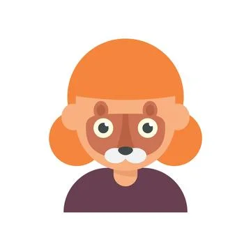 Squirrel face painting icon flat vector. Child paint 스톡 일러스트