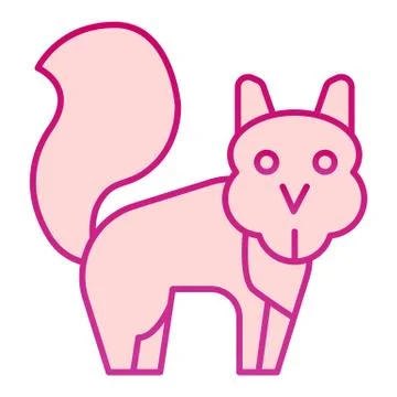 Squirrel flat icon. Marmot simple silhouette, standing and looking at you Stock Illustration