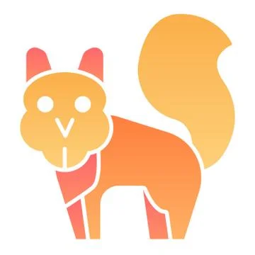 Squirrel flat icon. Marmot simple silhouette, standing and looking at you Stock Illustration