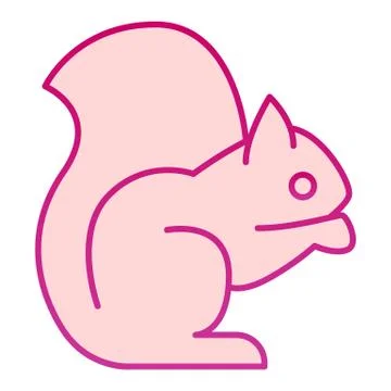 Squirrel flat icon. Sitting forest animal, simple silhouette. Animals vector Stock Illustration