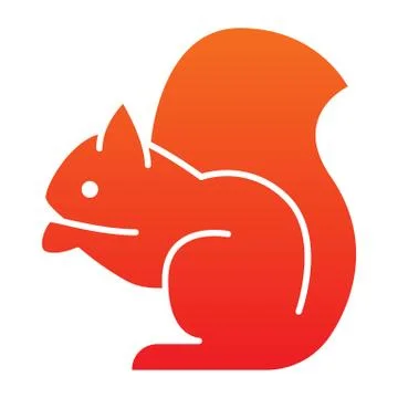 Squirrel flat icon. Sitting forest animal, simple silhouette. Animals vector Stock Illustration