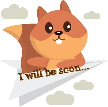Squirrel flies on a plane. Vector graphics on the theme of travel Stock Illustration