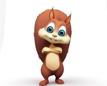 Squirrel with  folding hand Stock Illustration