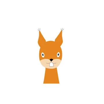 Squirrel is a forest animal. Squirrel ears with animal brush one icon in cartoon Stock Illustration