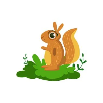 Squirrel Friendly Forest Animal Stock Illustration