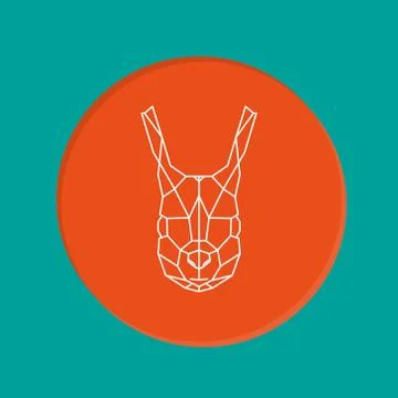 Squirrel geometric head icon. Stock Illustration