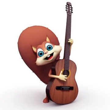 Squirrel with guitar 스톡 일러스트