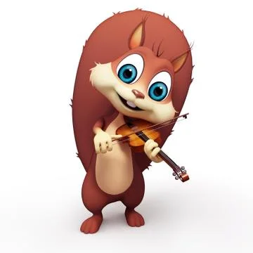 Squirrel with guitar Stock Illustration