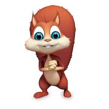 Squirrel with happy Stock Illustration