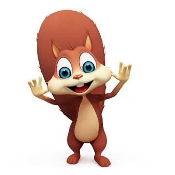 Squirrel with  happy Illustrazione stock