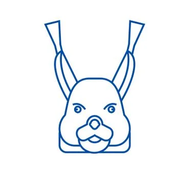 Squirrel head line icon concept. Squirrel head flat vector symbol, sign, outline Illustrazione stock