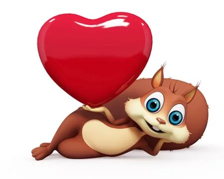Squirrel with heart Stock Illustration
