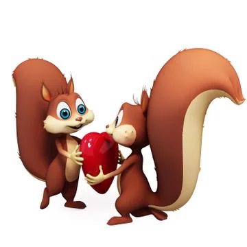 Squirrel with heart sign Illustrazione stock
