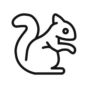 Squirrel icon black and white vector sign イラスト素材