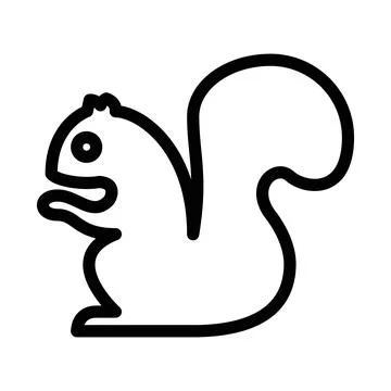 Squirrel icon design in filled and outlined style 스톡 일러스트