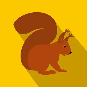 Squirrel icon in flat style Stock Illustration