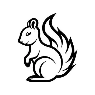 Squirrel icon or modern line symbol. Vector line art and icon design with b.. Stock Illustration