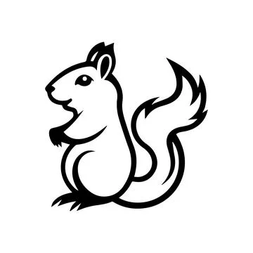 Squirrel icon or modern line symbol. Vector line art and icon design with b.. Stock Illustration