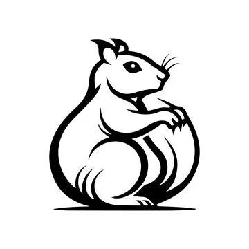 Squirrel icon or modern line symbol. Vector line art and icon design with b.. Stock Illustration