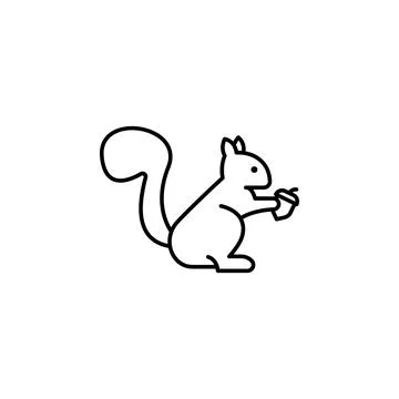 Squirrel icon. Simple line, outline vector of autumn icons for ui and ux Stock Illustration