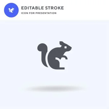 Squirrel icon vector, filled flat sign, solid pictogram isolated on white, lo 스톡 일러스트
