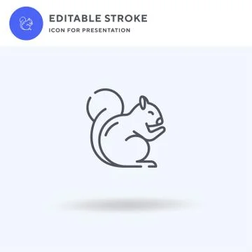 Squirrel icon vector, filled flat sign, solid pictogram isolated on white, lo 스톡 일러스트