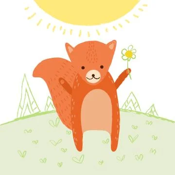 Squirrel illustration Stock Illustration