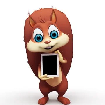 Squirrel with ipad Stock Illustration
